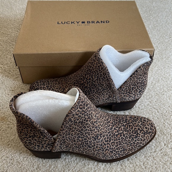 NWT Lucky Brand Bashina Leopard Ankle Boots Size 8 - Picture 4 of 9